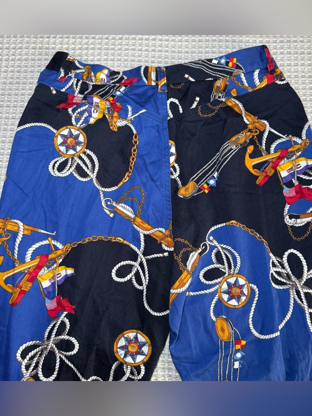 Lauren Ralph Lauren Anchor Print Pants Cropped Size 12 Navy Nautical Women's - Picture 6 of 8